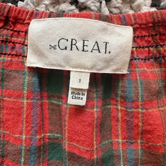 The Great. The Bell Top in Holly Plaid Size 1 - Picture 5 of 5